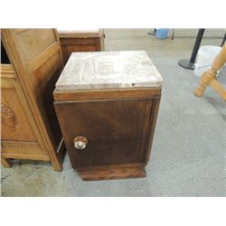 ANTIQUE VINTAGE NIGHTSTAND SIDE TABLE MARBLE TOP