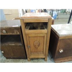 ANTIQUE MARBLE TOP SIDE TABLE NIGHT STAND