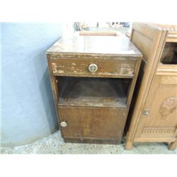 WOOD NIGHTSTAND WITH DRAWER ANTIQUE VINTAGE