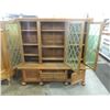 Image 2 : NICE ANTIQUE CHINA CABINET HUTCH LEADED GLASS