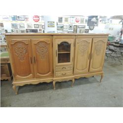 ANTIQUE OAK VITRINE BUFFET SIDEBOARD