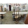 Image 1 : LOT 3 ANTIQUE WOOD FLOOR TABLE LAMPS TABLES