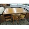 Image 2 : ANTIQUE OAK 3 PIECE DESK & CHAIR KEYS