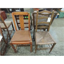 4 ANTIQUE CHAIRS ALL FOR ONE MONEY