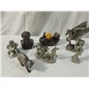 Image 1 : LOT 7 MINI PEWTER STATUES BRASS AND OTHERS