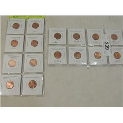 LOT 16 LINCOLN CENTS UNCIRCULATED MORE
