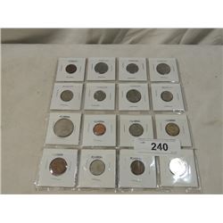 LOT 16 FOREIGN COINS ALL FOR ONE MONEY