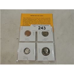 4 COIN PROOF SET US COINS