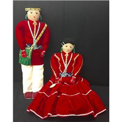 Large Navajo Man & Lady Dolls Circa 1970s