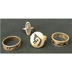 Hopi Overlay Ring Group of 4