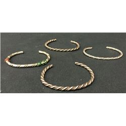 4 Sterling Twisted Rope Style Bracelets