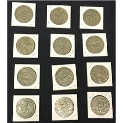 12 Commemorative N.A. Tribal Coins  Circa 1970s.