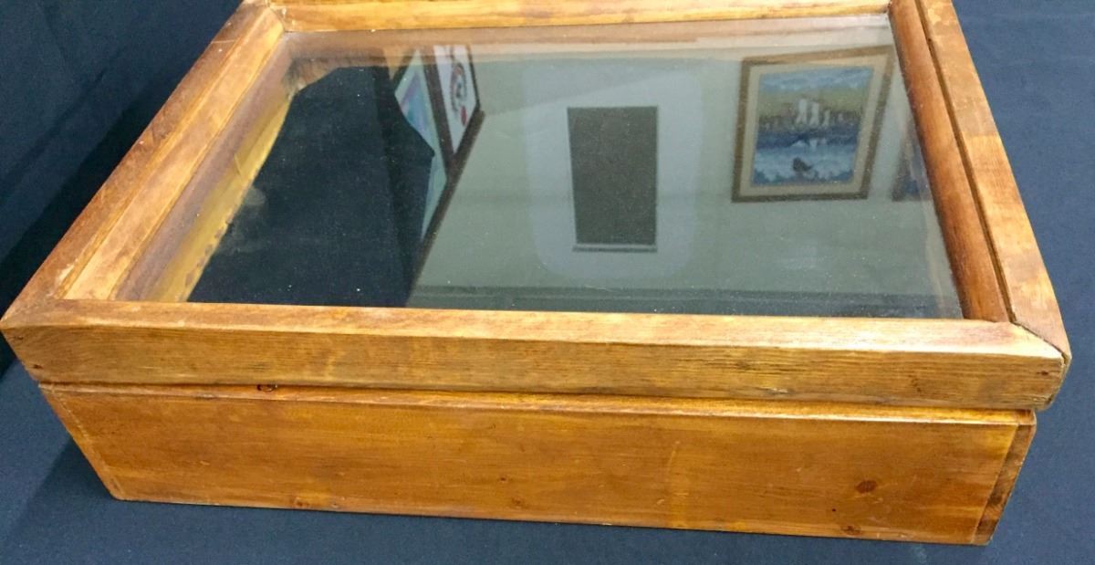 Vintage Wood Tabletop Display Case