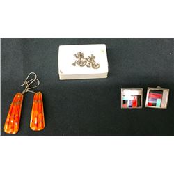 Group of 3 Pairs of Native Earrings