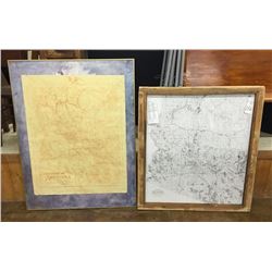Pair of Vintage Arizona Framed Maps