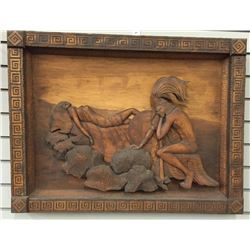 Carved Wooden Relief Art (Prison)