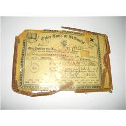 VERY OLD 1917 *MASON-ORDER SONS OF ST GEORGE* MEMBER CARD IN ORIGINAL LAMINATION!! ITEM CAME OUT OF