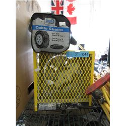 Shop heater & cable chains - used