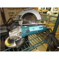 Electric angle grinder & circular saw - used