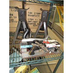 Welding electrodes, jack stands & planes