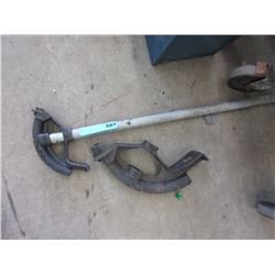Pipe bender on 6 ft. pole with additional head