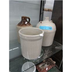 2 Vintage jugs & 1 Crock