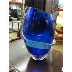 Cobalt blue art glass vase