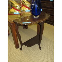 Vintage wood half moon table