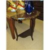 Image 1 : Vintage wood half moon table