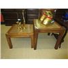 Image 1 : 2 End tables with glass inserts