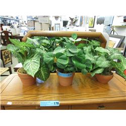 3 Imitation plants in pots