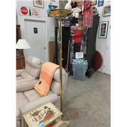 Brass torchiere floor lamp