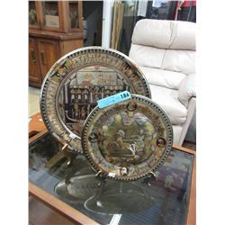 2 Egyptian metal wall plaques