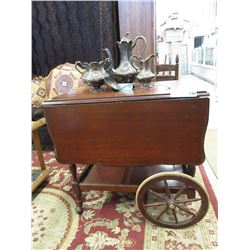 Vintage Walnut Tea Trolley with Drop Sides