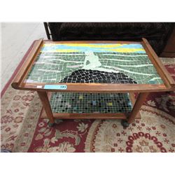 Mid Century Teak Mosaic Coffee Table