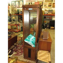 Glass door display case with interior lighting