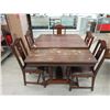 Image 1 : Vintage - Walnut dining table & chairs