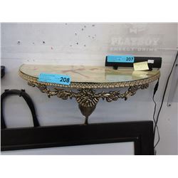 Wall mounted half moon shelf