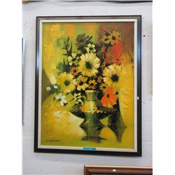 Large painting of a sunflower