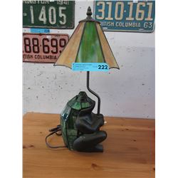 Electric stained glass frog lamp