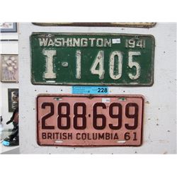 2 Vintage licence plates