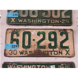 1930 Washington licence plate