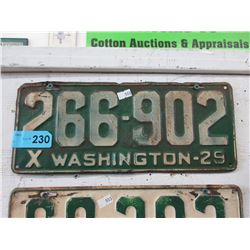 1929 Washington licence plate