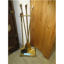 Fireplace poker set - used