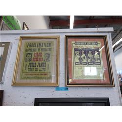2 Framed advertisements - replicas