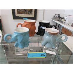 4 Vintage Frankoma GOP political mugs