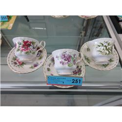 3 Royal Albert teacup & saucer sets