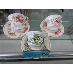 3 Royal Albert teacup & saucer sets