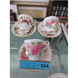 3 Royal Albert teacup & saucer sets