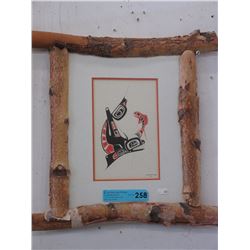 1989 D. M. Dennis wood framed art card